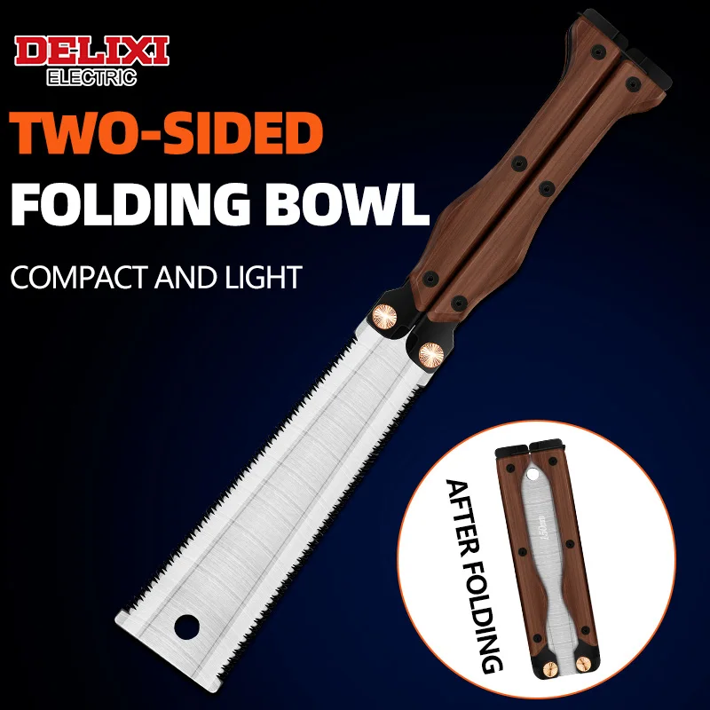 5.9 Inch Folding Pull Saw Japanese Woodworking Double Edges for Wet and Dry Wood Flush Cut folding saw hand saw