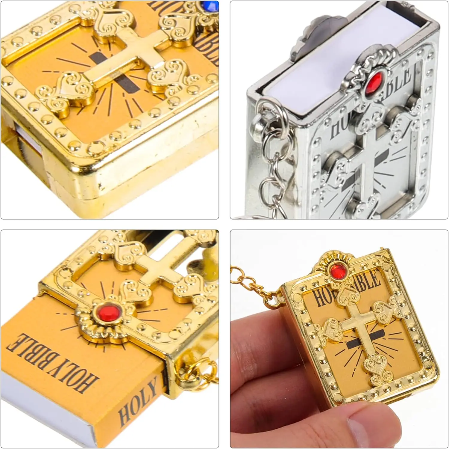 Portachiavi Con Croce In Acciaio Inossidabile – Regalo Religioso Cattolico – Pratico Ed Elegante