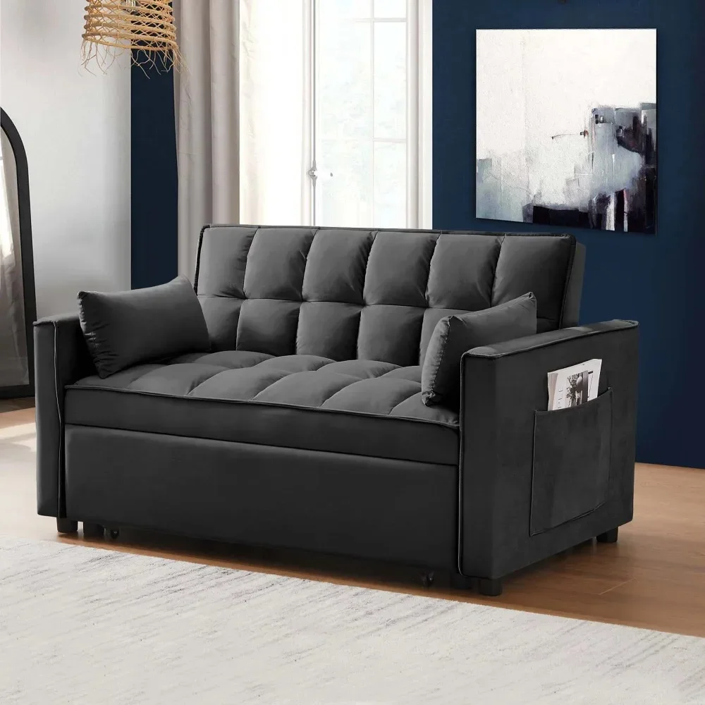 Black pull out sofa best sale
