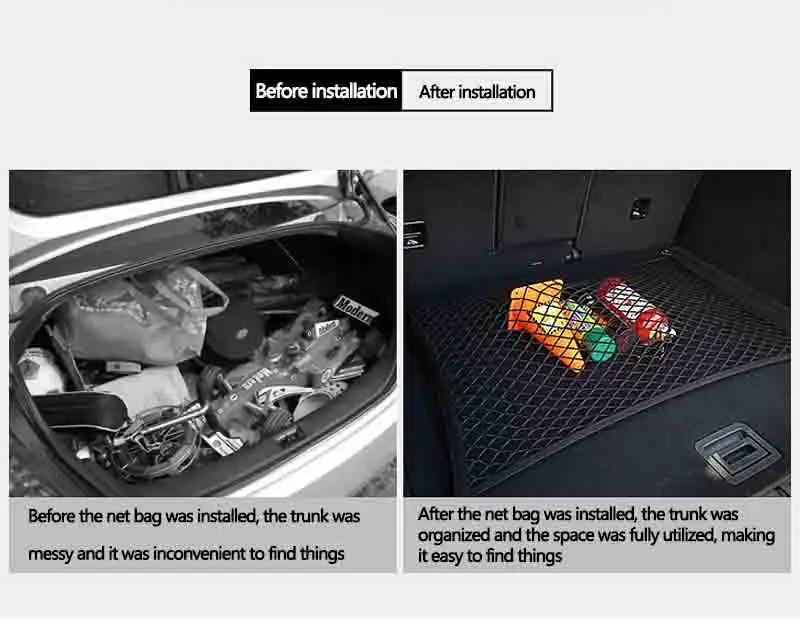 For Nissan Pathfinder R53 2022~2025 Car Trunk Network Mesh Luggage Fixed Hook Elastic Storage Cargo Net Organize Car Accessories S727f639593e8427ebc24985d7fbddadfq