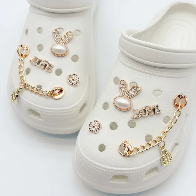 Sandal Crocs Gold Charms For Crocs Luxury Designer Shoe Charm For