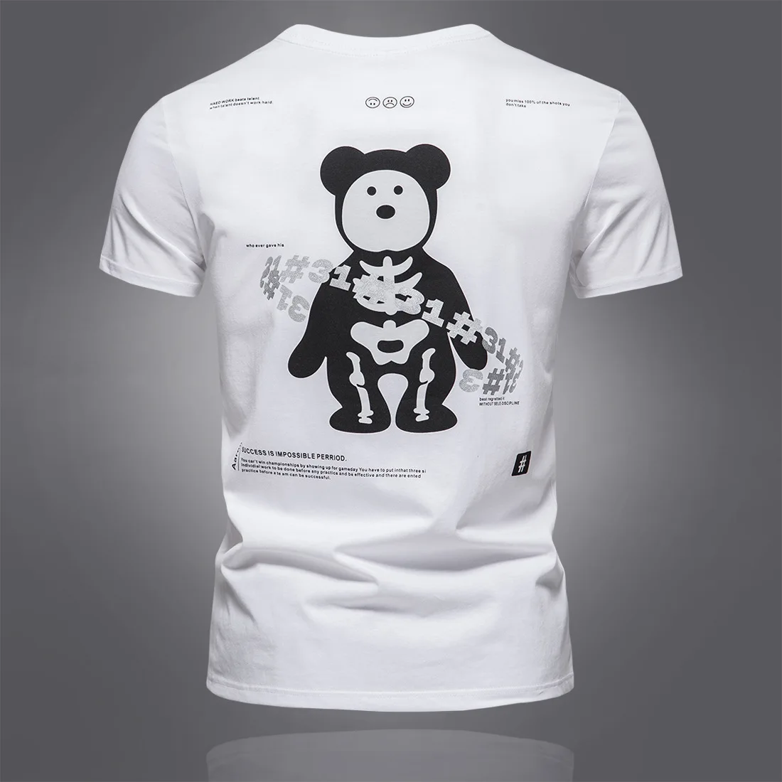 

Cotton Bear Print Short-sleeved T-shirt male Half-sleeved Summer Casual Oversized T-shirt