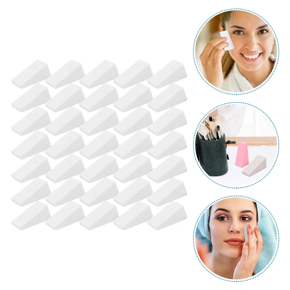 

50 Pcs Triangle Makeup Puff Small Sponges Beauty Triangular Portable Face Natural Latex ( )