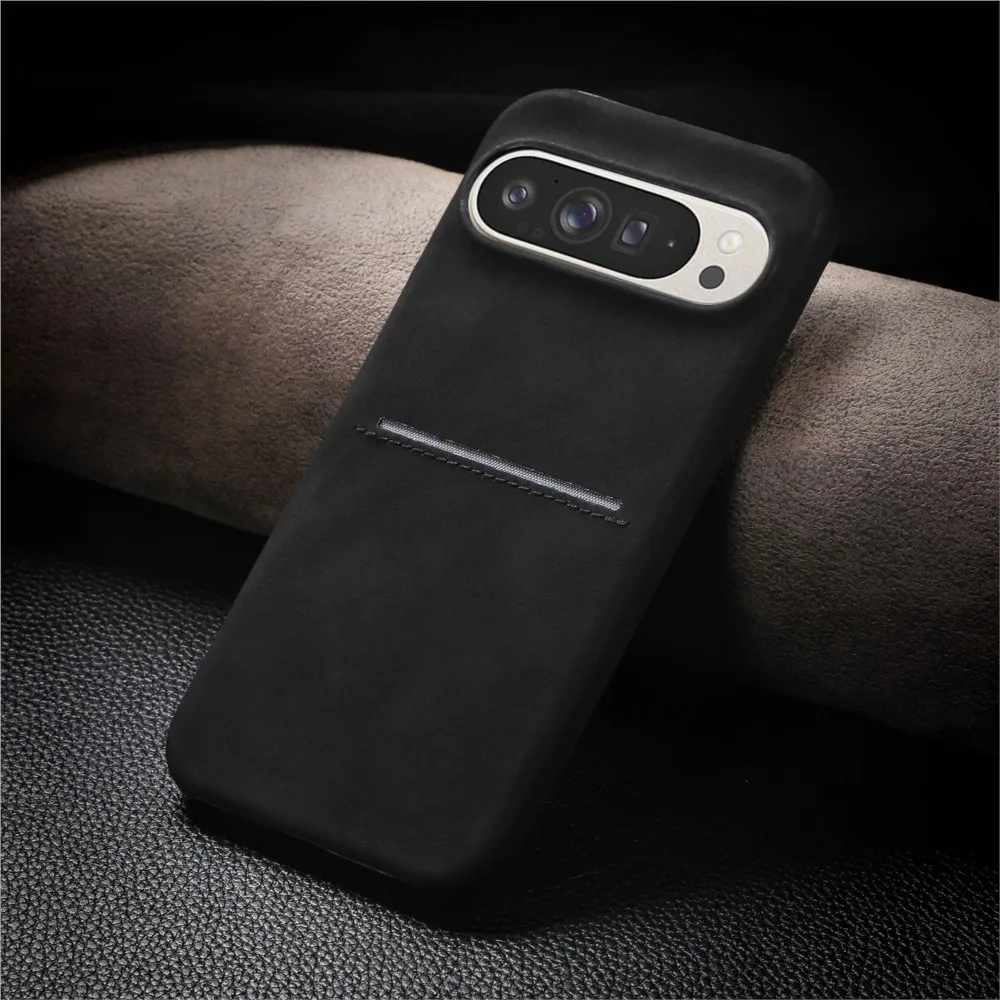 Luxury Sheepskin Leather Wallet Card Holder Phone Case with Shockproof Back Cover and Card Slot