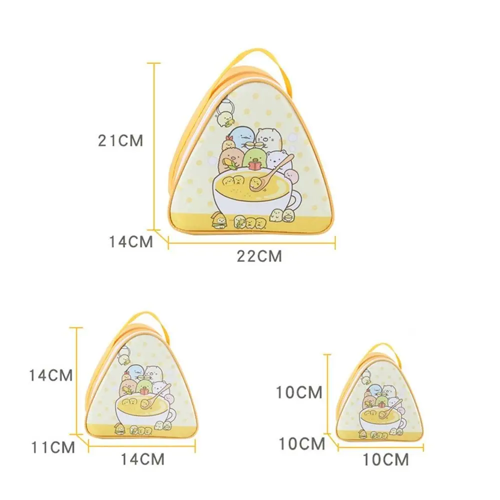 알루미늄 호일 삼각형 단열 가방 두꺼운 일본식 아침식사 보온 가방 기름방지 지퍼 주먹밥 도시락 가방