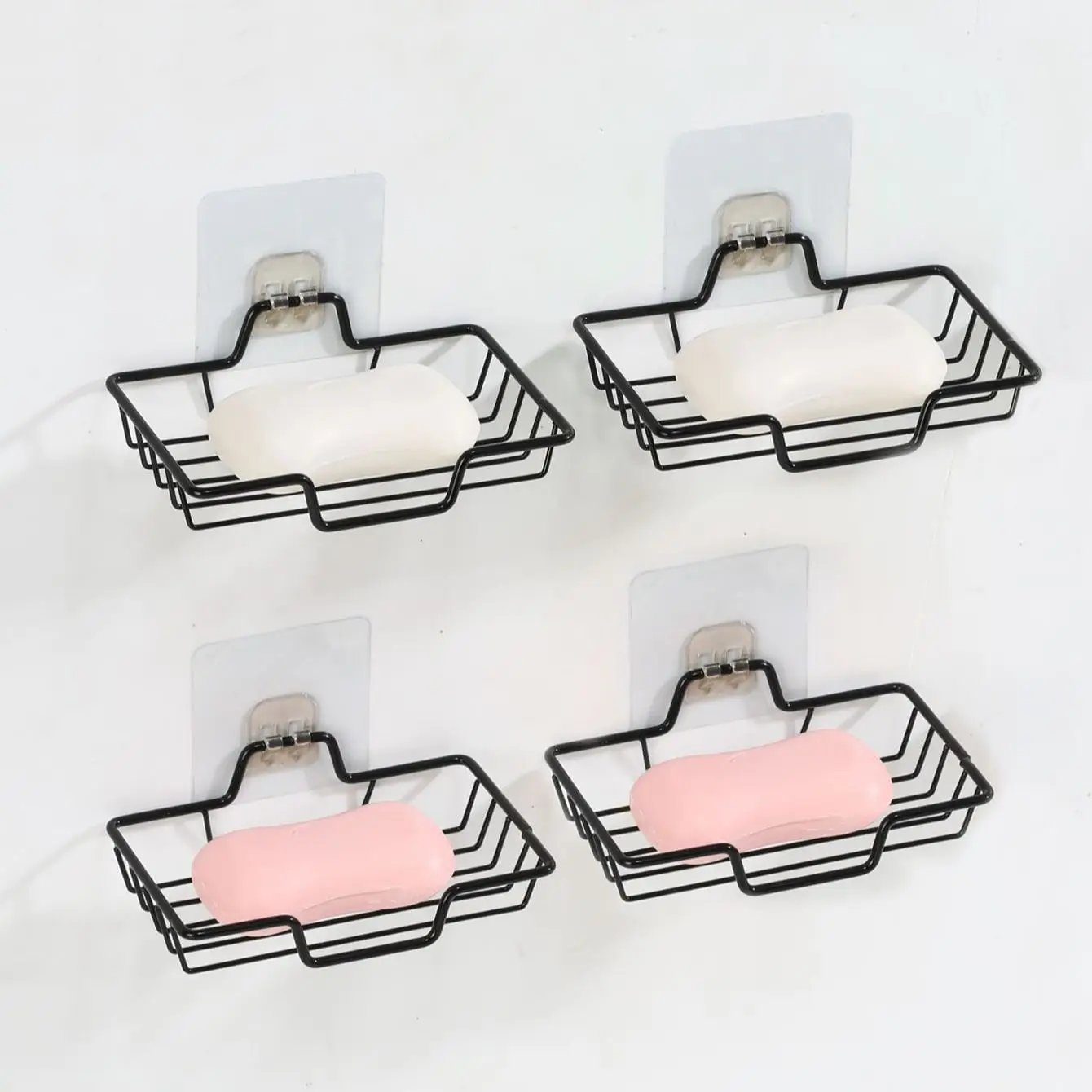 Soap Rack Wall Mounted Holder Net Stainless Steel Sponge Dish Bathroom Kitchen Storage Accessories Shampoo Self Adhesive SW 1PC soap holder,soap dish rack