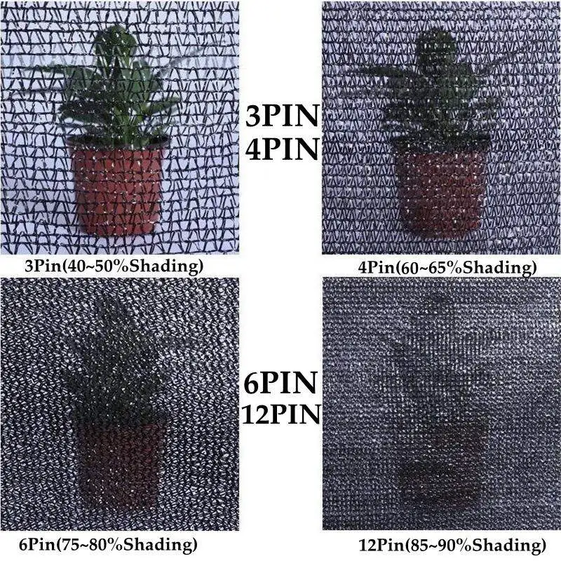Description Picture 3 of item3Pin Black Sun Shade Net Anti-UV Garden Buildings Greenhouse Plant Sun Shelter Cover Balcony Shadow Mesh Gazebo Shading Awning