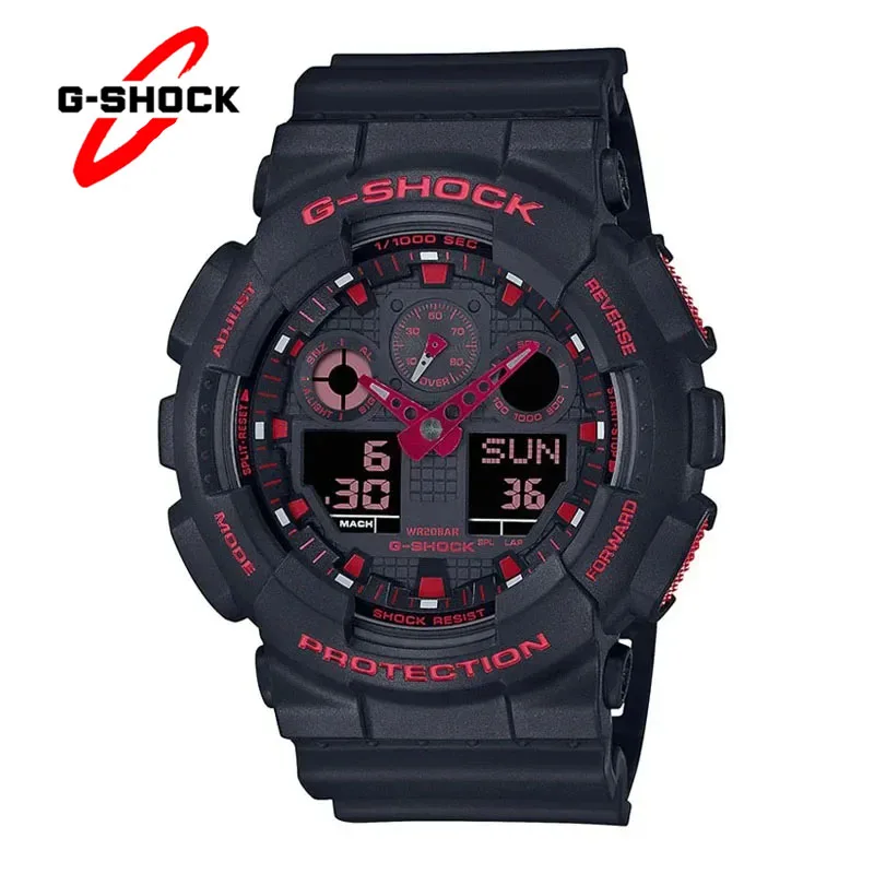 G-SHOCK GA-100 Watches for Men New Quartz Watch Multifunctional Outdoor Shockproof LED Dial Dual Display Resin Men's Clocks