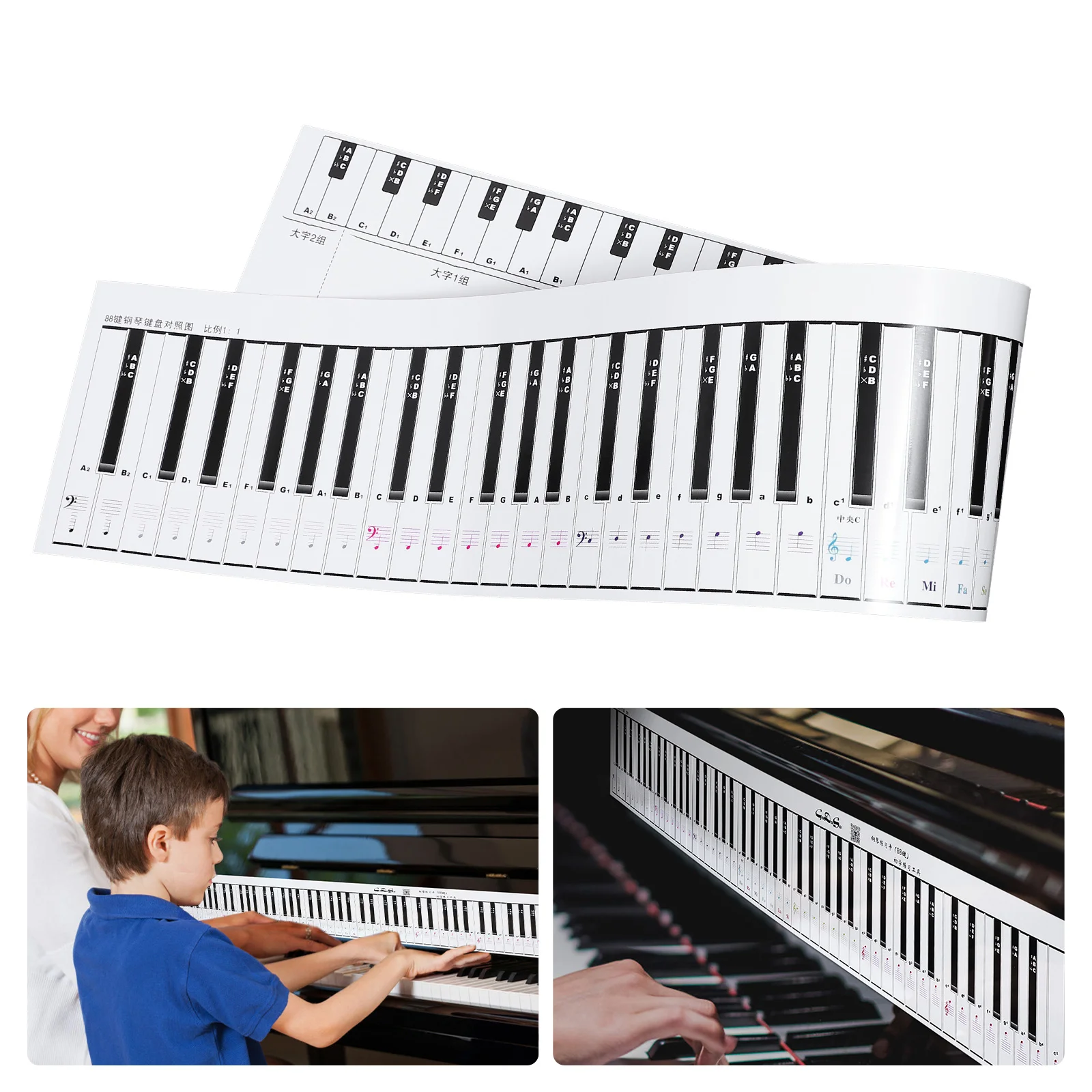 

Piano Key Practice Sheet Keyboards Finger Simulation Paper Exercise 88 Aid Child Teaching Chart