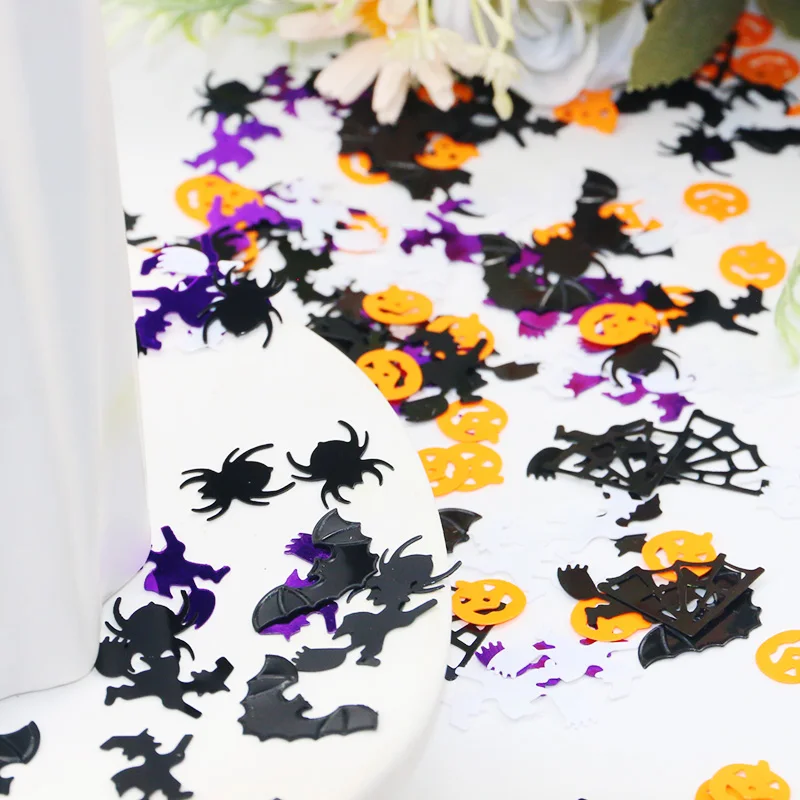 (30g/bag)Halloween Series Pumpkin Spider Monster Sequins Glitter PVC Material Party Decoration Festive Decor Elements