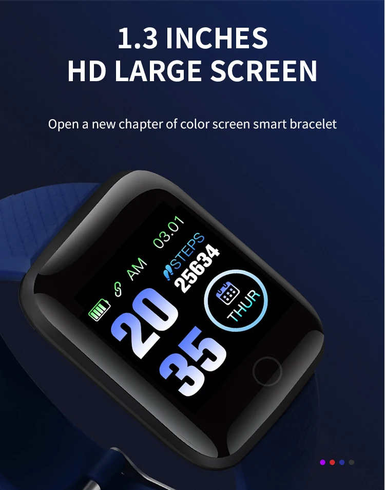 116Plus Smart Watch Bluetooth Sports Wristwatches Smartwatch Smart Bracelet Clock Fitness Tracker Christmas Gift For Android IOS