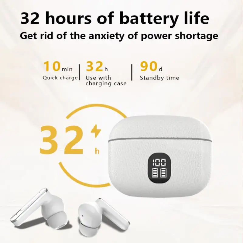 Wireless Bluetooth Earphones 5.4 Headphones for Xiaomi Stereo EarBuds Noise Cancelling Mic LED Display Sports Waterproof