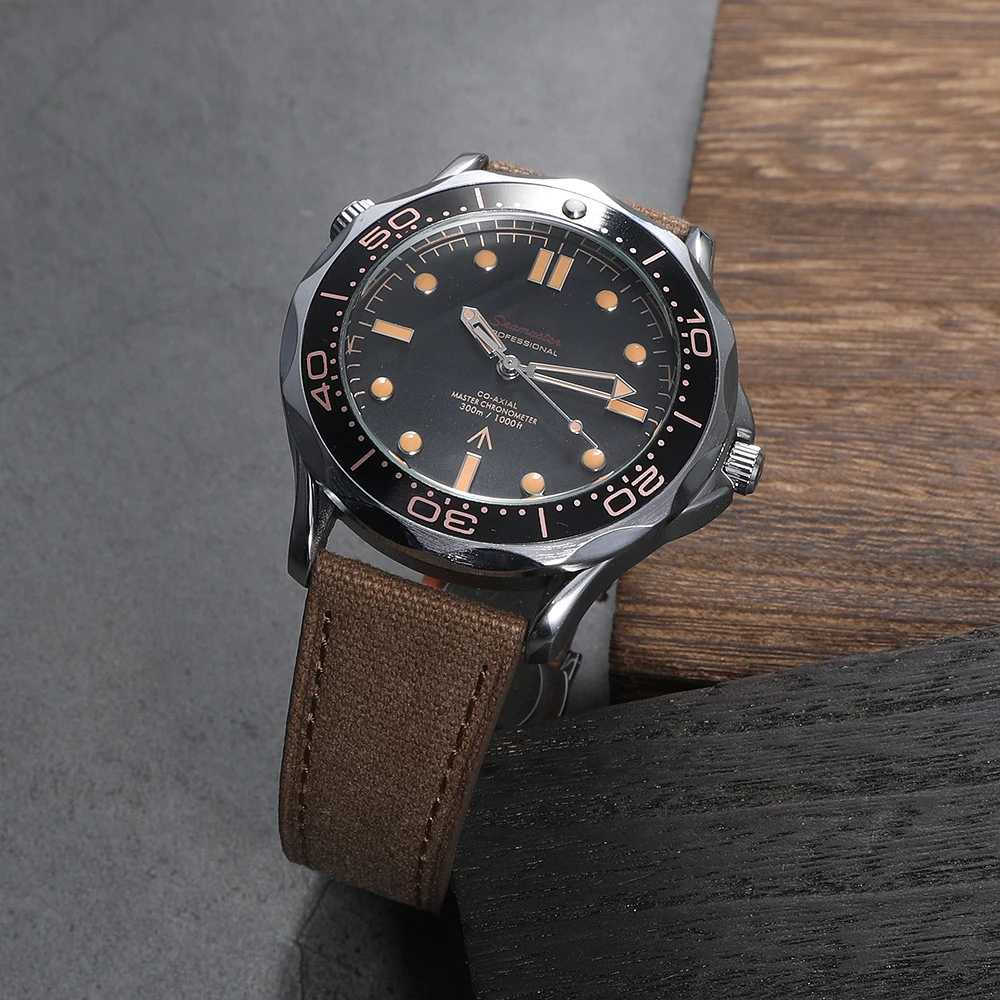Elegant Canvas & Leather Quick Release Watch Strap - Butterfly Clasp, Tapered Design, 20mm/22mm Wide