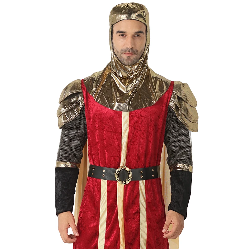 Men's Renaissance King Cosplay Costume Adult Halloween Medieval Knight Outfits Carnival Easter Purim Fancy Dress
