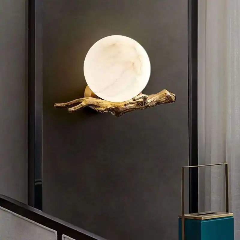 Modern Round Marble LED Wall Sconce 2