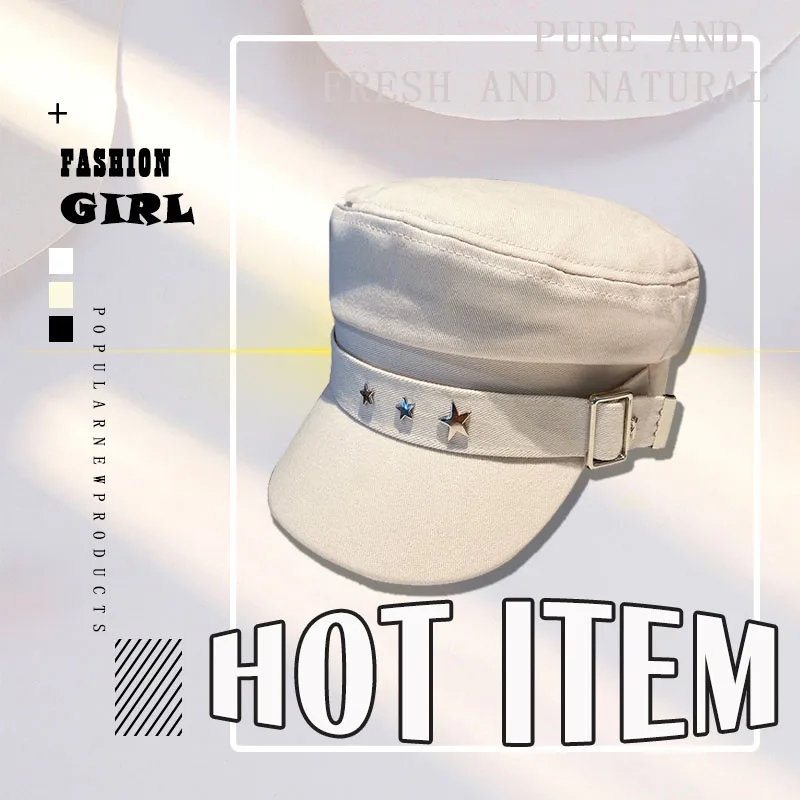 Women's Beret Hat Cotton Duck Tongue Caps Spring Autumn Winter Fashion British Retro New Navy Style Korean Newspaper Painter Hat_voghion.com
