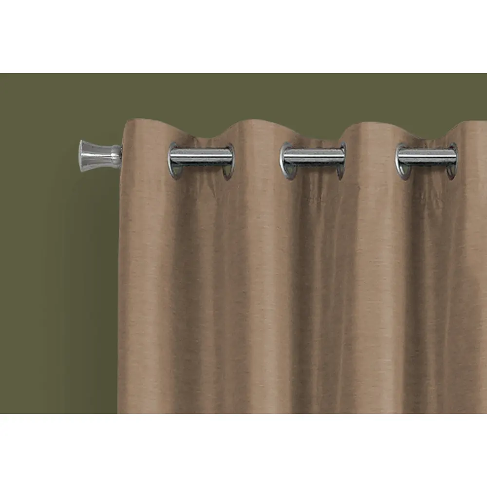 Curtain Panel, 2pcs Set, 54"w X 84"l, 100% Blackout, Grommet, Living Room, Bedroom, Kitchen, Brown Thermal Insulation Polyester, 2