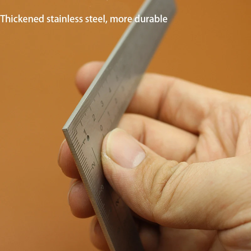Durable 5x10cm Stainless Steel DIY Leather Right Angle Ruler Leathercrafts Tool For Handmade Cutting Ruler