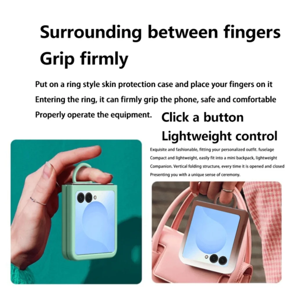 Luxury Liquid Silicone Phone Case with Large Window and Gradient Candy Color Ring Cover