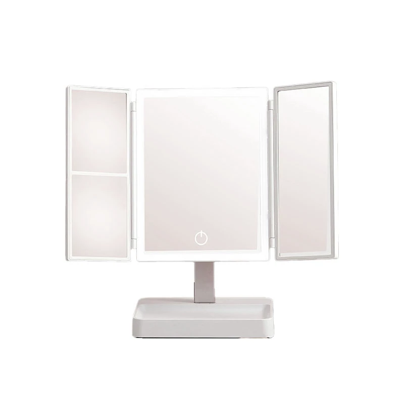 

Vanity Mirror 3X Magnifying Cosmetic 3 Folding Makeup Mirrors 270 Rotation Stepless Dimmer Beauty Table Mirrors