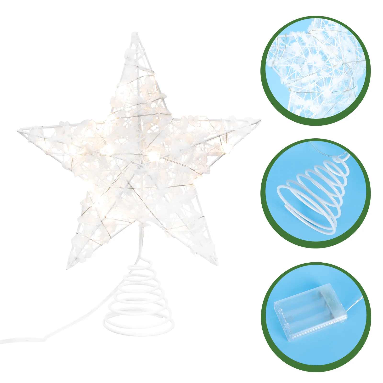 

1pc Christmas Adornment Decorative Xmas Tree Star Lamp Ornament Topper Lamp