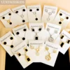 LUXUKISSKIDS Trendy Jewellery Sets Stainless Steel Adornment Woman 2024 Black White Shell Round Necklace Earrings Wedding Bridal