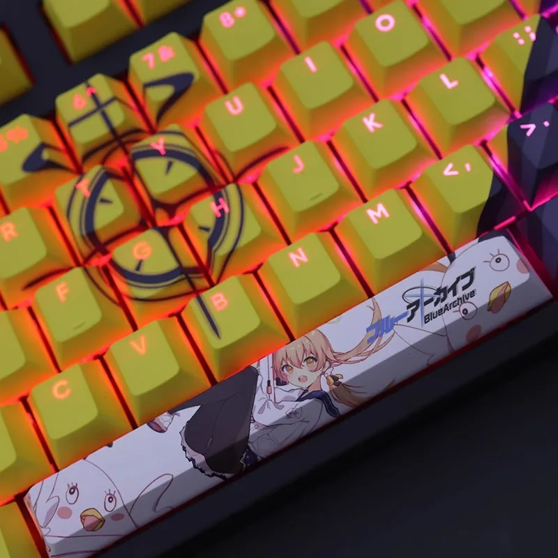 Azul Arquivo Azitani Hifumi Keycap Teclado Retroiluminado Pbt Anime Gaming Key Caps para Ansi 61 87 104 108 Teclas por Conjunto - Imagem 3
