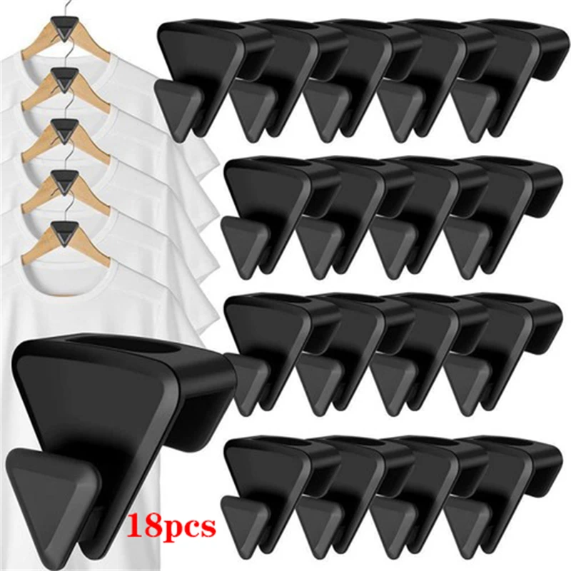 18pcs Triangle Shaped Hook Connectors For Stackable Hangers In