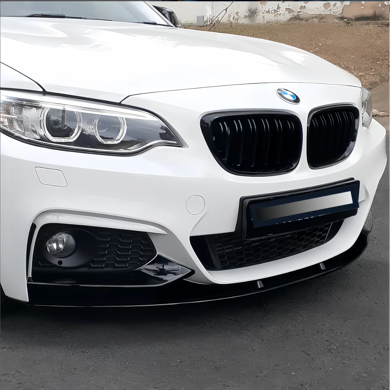 Kit Spoiler Anteriore Per BMW Serie 2 F22 F23 M Sport 2014-2021 - 3 Pezzi In ABS, Effetto Carbonio