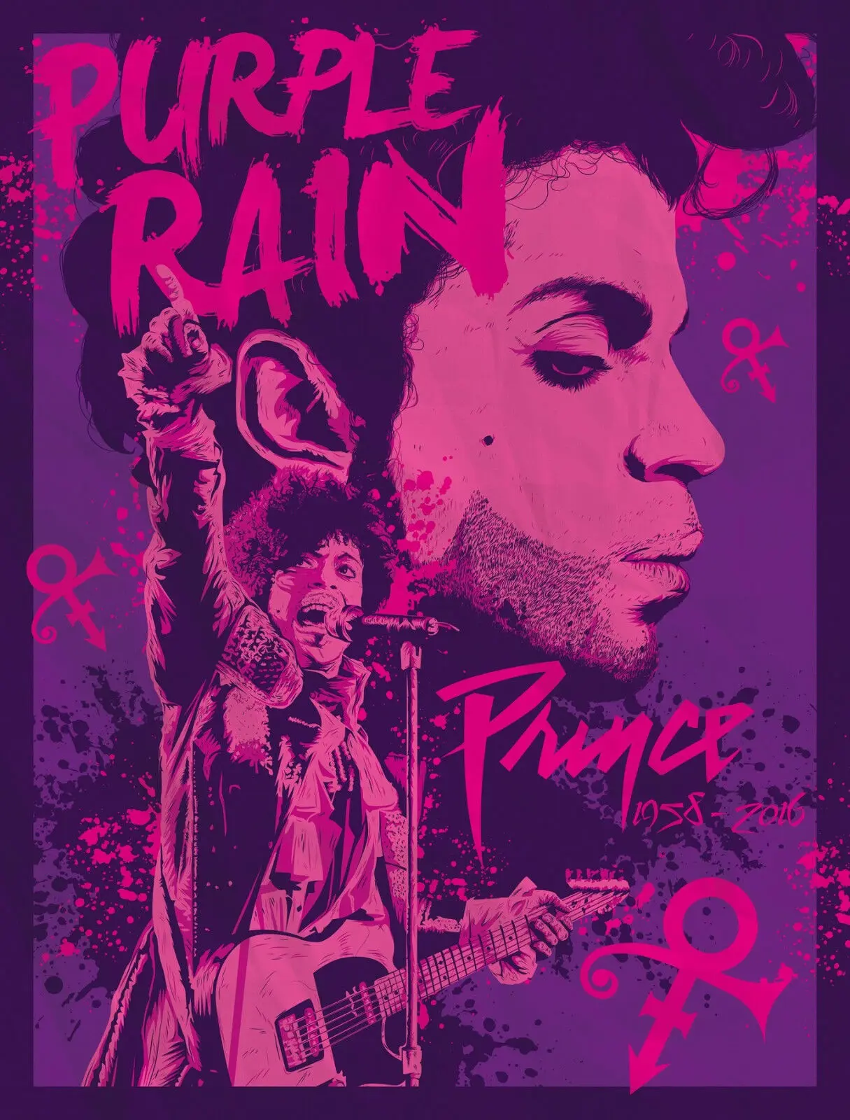 PRINCE PURPLE RAIN Movie POSTER SILK POSTER Home Decorative Wall