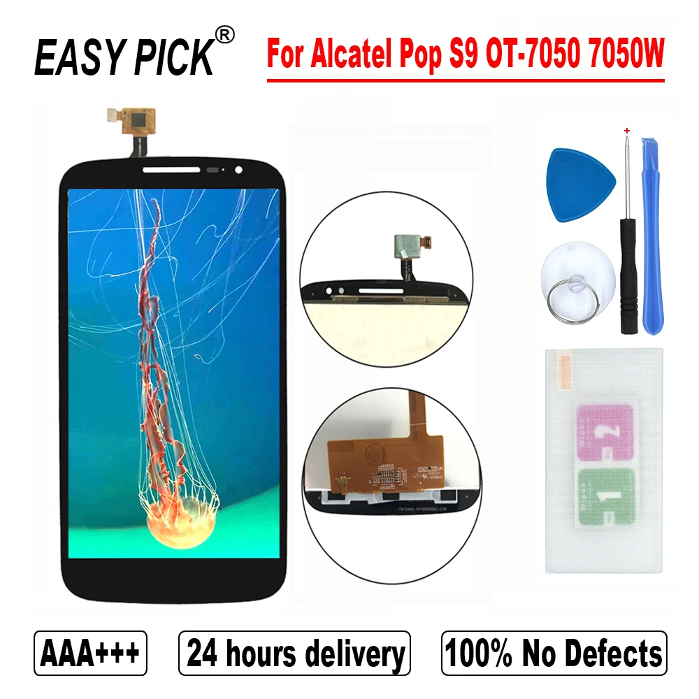 Для Alcatel Pop S9 7050 7050W 7050Y 7050K OT7050 ЖК-дисплей кодирующий преобразователь сенсорного
