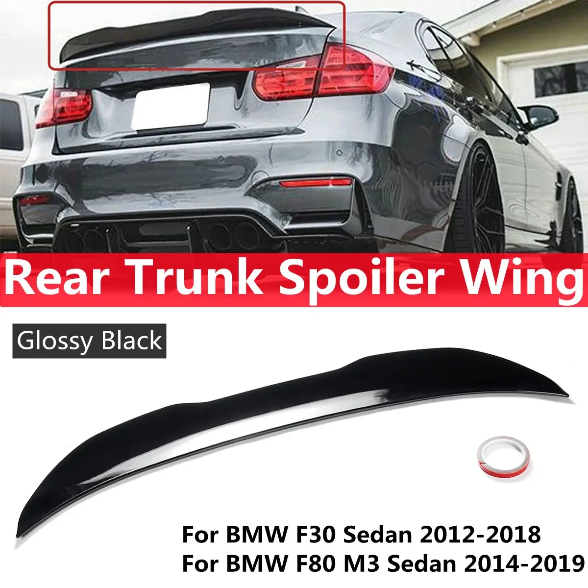 

PSM Style Car Rear Trunk Spoiler Lip Boot Wing Lip For BMW F30 2012-2018 For F80 2014-2019 Rear Spoiler Wing Lip Tail Wing