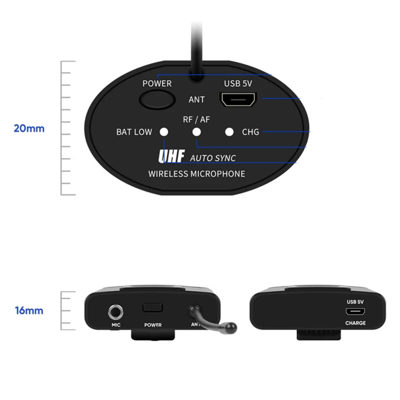 Wireless microphone-UHF Portable Wireless Headset/ Lavalier Lapel Microphone with Bodypack Transmitter and Receiver 1/4 Inch Output, for Live Perfor