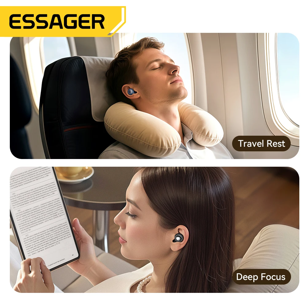 Essager Silicone Ear plugs Sleep Noise Reusable EarPlug Storage Case Soft Anti noise Earplug for Sleep Concerts Travel Work