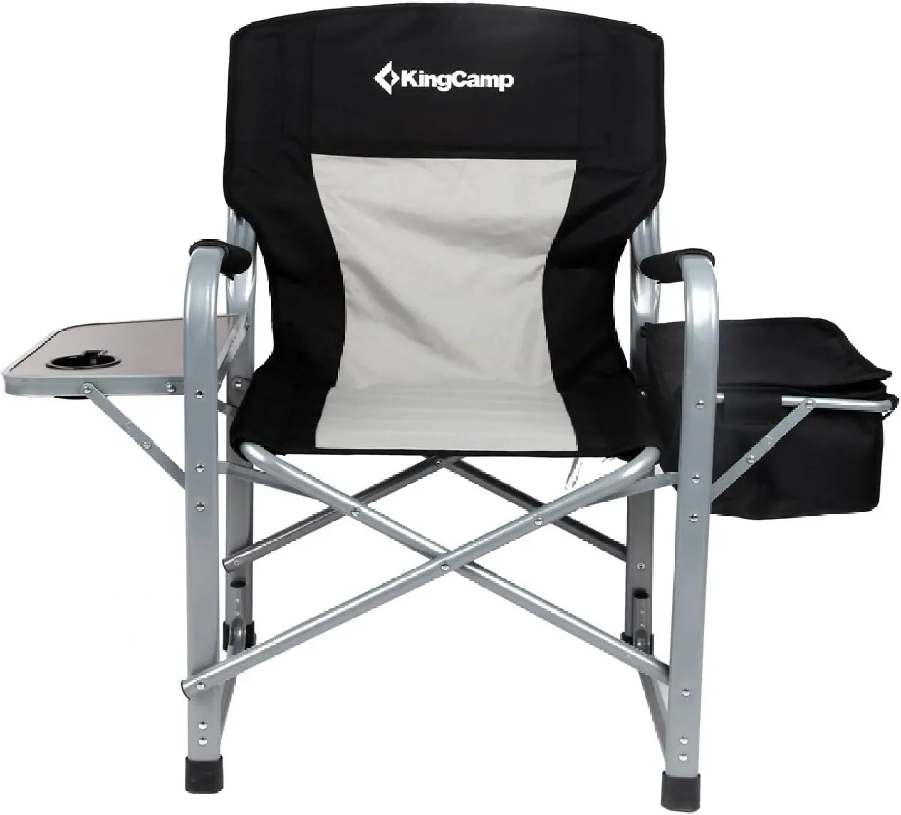 

Outdoor Folding Extra Large Camping Chair with Side Table, Cooler Bag, Padded Armrests for Fishing, Picnics, Supports 330 lbs.