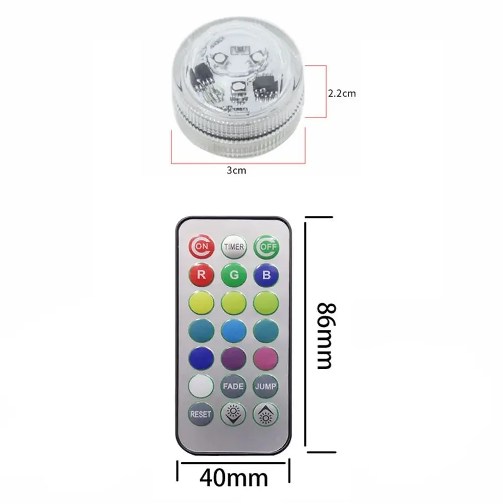 1/6/10pcs LED Submersible Lights Waterproof RGB Underwater Light for Wedding Tea Light Tub Pond Pool Bathtub Aquarium Vase Decor 5
