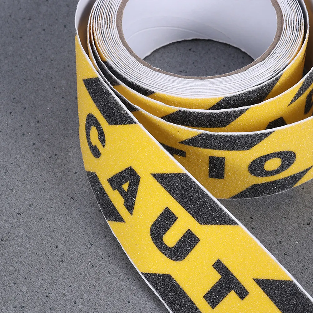 1세트 노란색 검정색 미끄럼 방지 안전 테이프 자체 접착식 내구성 미끄럼 방지 주의 사항 계단 및 보행로용 발걸음 테이프