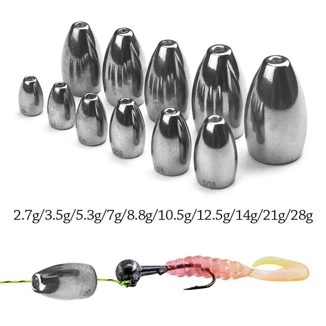 1/2/5pcs Tungsten Sinkers 2.7g-28g Fishing Weights Sinkers Quick Drop  Weights For Bass