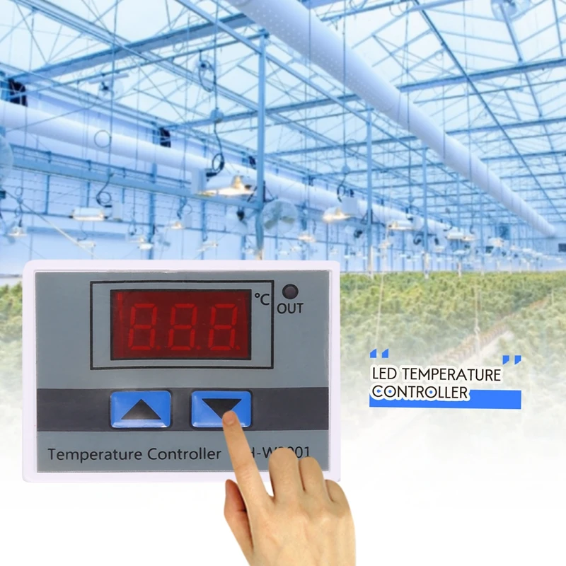 220V 디지털 LED 온도 컨트롤러 10A 온도 조절기, 스위치 포함, 디지털 디스플레이 인큐베이션 컨트롤러