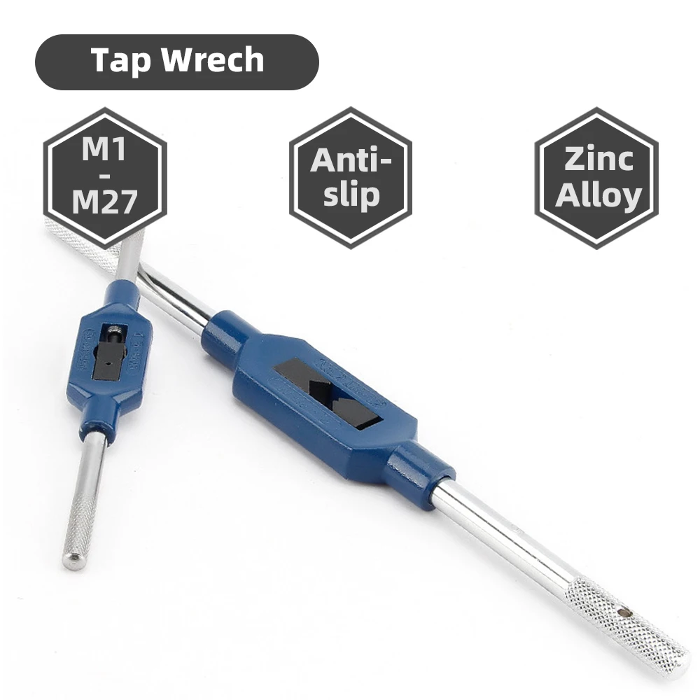 

1PC Adjustable Tap Wrench M1-M27 Female Thread Wrench Tap Holder Screw Tap Drill Spanner Mechanical Workshop Tools Metalworking