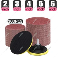 2/3/4/5/6 Inch 100PCS Round Sandpaper Sand Sheets Grit 60-5000 Sanding Paper Disc For Polishing Orbital Sander Grinding Machine 1