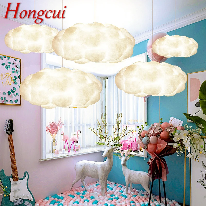 

Hongcui Wedding Props White Cloud Shaped Chandeliers Shopping Mall Ceiling Decorative Lights Wedding Welcome Area Lighting