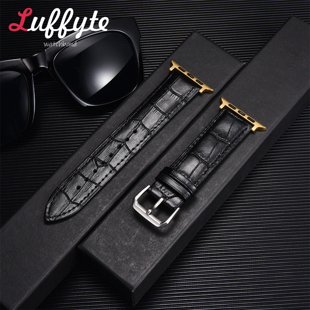 

High Quality Genuine Leather Watchbands 45mm 41mm for Apple Watch 8 7 6 SE 5 4 3 Cowhide Straps 38mm 40mm 42mm 44mm for iwatch