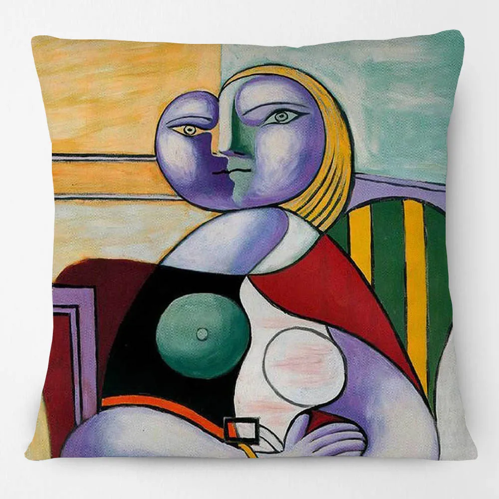 Alricc Lot De 2 Housses De Coussin Décoratives Carrées Pour Décoration De Maison De Style Rustique Bleu Et Gris 66 X 66 Cm