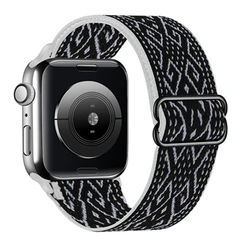 Elastic Nylon Loop Strap Bracelet Wristband - 44 45 49(10 11 - 46)MM (HY8 white and black)