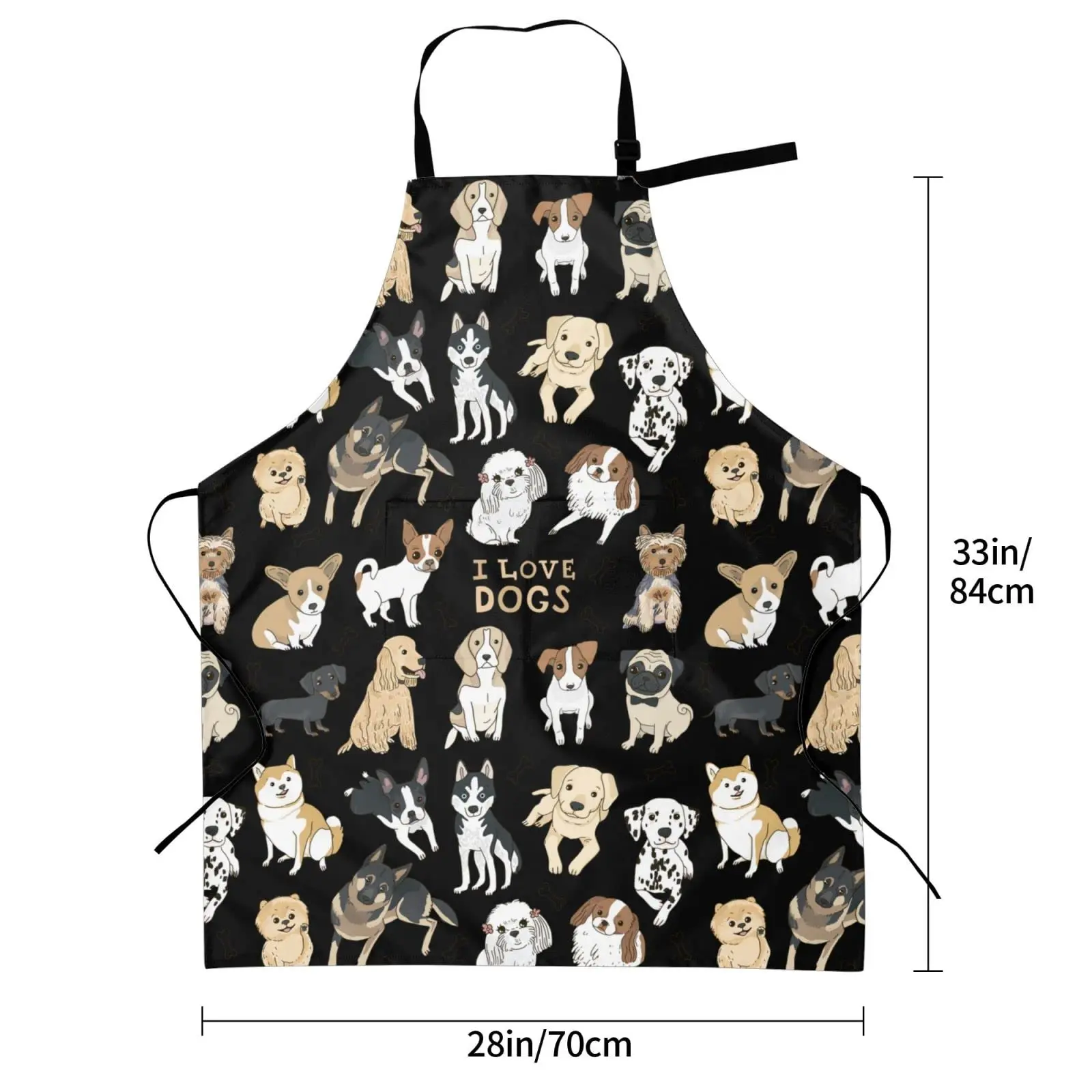Cute Dog Grooming Apron,Funny Pet Grooming Waterproof Aprons for Women With 2 Pockets & Adjustable Neck 5