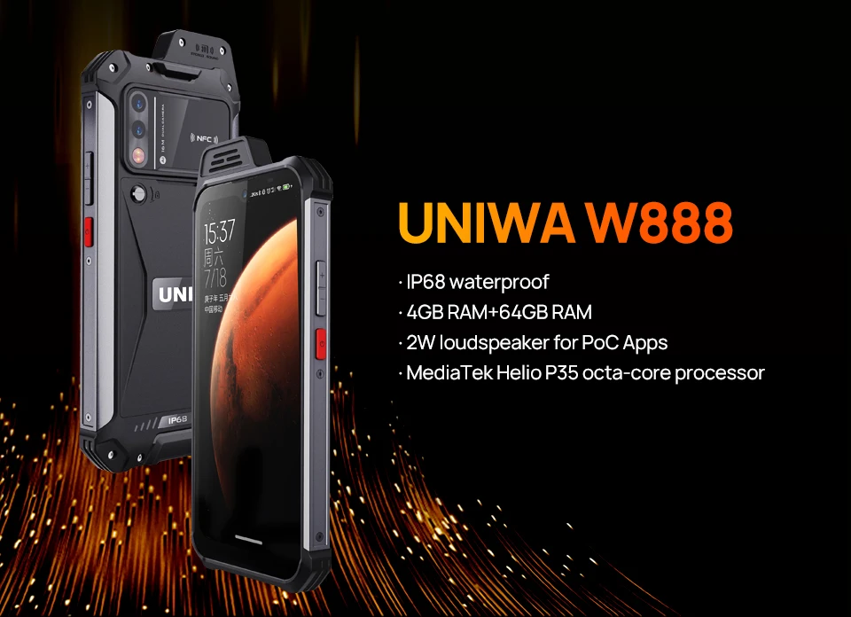 UNIWA W888 ATEX Explosion-proof IP68 Walkie Talkie Smartphone 4GB