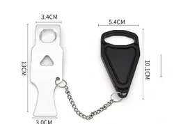 Enhanced Compact Security Lock for Doors - Double Hole Safety Latch for Home and Hotel Protection (Black - single head)