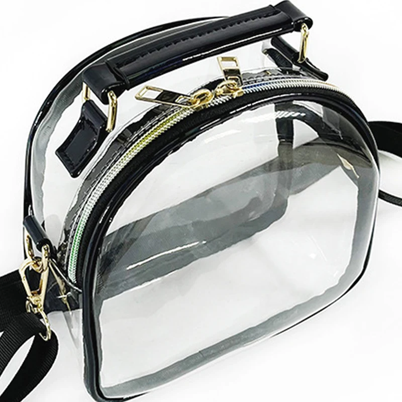 Clear Crossbody Bags Women Transparent Pvc Waterproof Tote Bags Jelly Messenger Shoulder Bag Girl's ZipTravel Shopping Bags