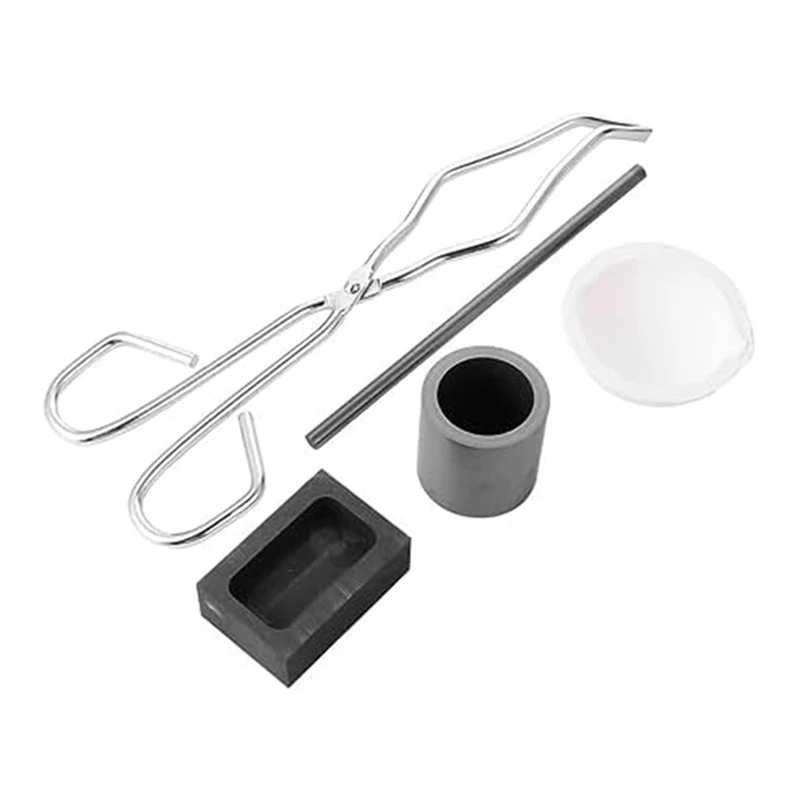 

5Pcs Melted Ingot Graphite Kit Jewlery Metal Casting Tongs Graphite Crucible Tong Kit